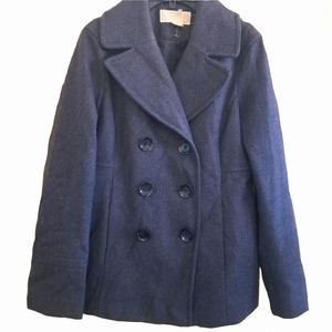 MICHAEL Michael Kors Wool Pea Coat S Gray